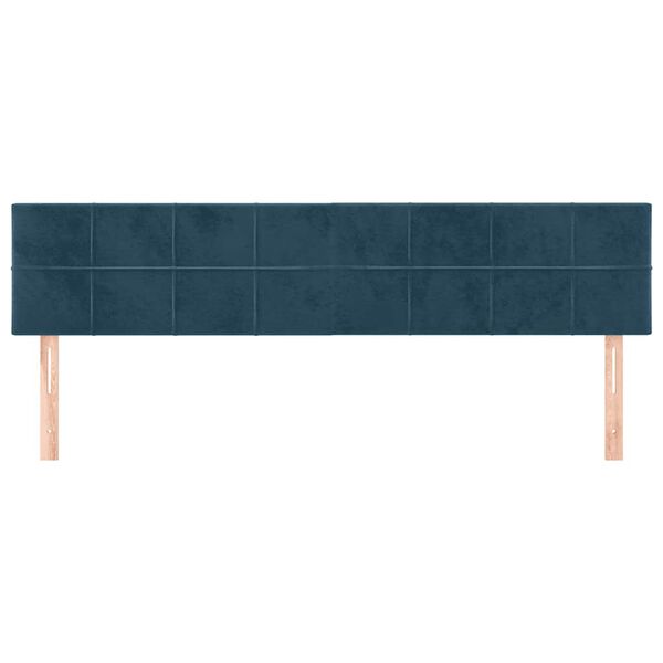 vidaXL T&ecirc;tes de lit Bleu fonc&eacute; 200 x 5 x 78/88 cm Velours