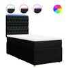 vidaXL Sommier &agrave; lattes de lit avec matelas Noir 90x200 cm Tissu