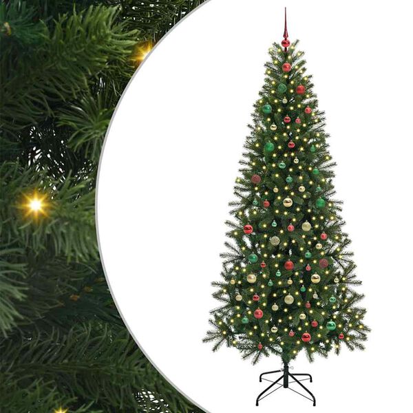vidaXL Sapin de No&euml;l artificiel avec 300 LED Vert 210 cm PE et PVC