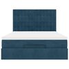 vidaXL Cadre de lit ottoman avec matelas bleu fonc&eacute; 140x200 cm velours