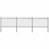 vidaXL Cl&ocirc;ture de jardin avec dessus en forme de lance en acier 537 x 120 cm Noir