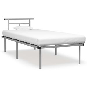 vidaXL Cadre de lit sans matelas gris m&eacute;tal 90x200 cm