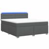 vidaXL Lit de box spring avec matelas et LED Gris fonc&eacute; 140 x 190 cm