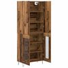 vidaXL Haut Armoire 2 pcs Bois ancien Bois d'ing&eacute;nierie et verre