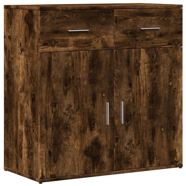 vidaXL Buffet chêne fumé 79x38x80 cm bois d'ingénierie