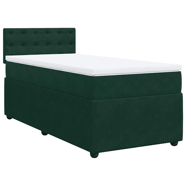 vidaXL Sommier &agrave; lattes de lit avec matelas Vert fonc&eacute; 100x200 cm