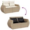 vidaXL Salon de jardin avec coussins 7 pcs beige résine tressée