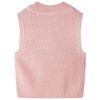 Gilet pull-over tricot&eacute; pour enfants rose clair 128