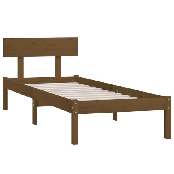 vidaXL Cadre de lit sans matelas marron miel bois de pin massif