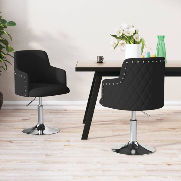 vidaXL Chaises &agrave; manger lot de 2 noir tissu
