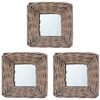 vidaXL Miroirs 3 pcs 15x15 cm Osier