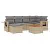 vidaXL Salon de jardin avec coussins 7pcs m&eacute;lange beige r&eacute;sine tress&eacute;e