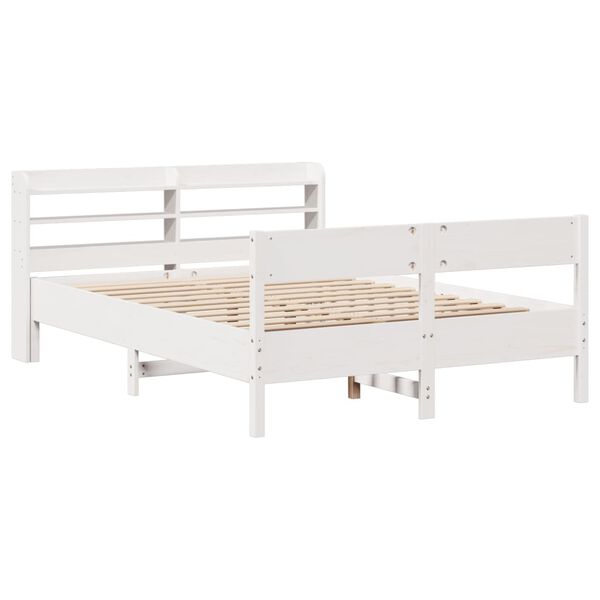 vidaXL Cadre de lit sans matelas blanc 140x200 cm bois de pin massif