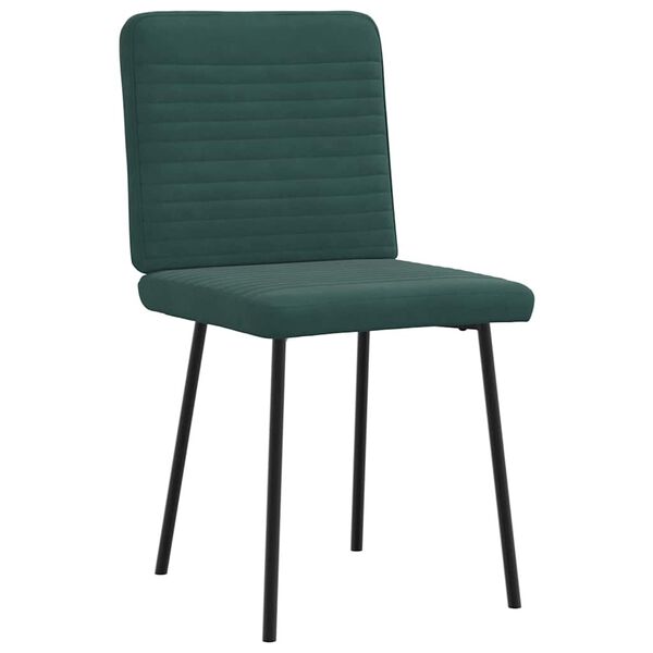 vidaXL Chaises &agrave; manger lot de 6 vert fonc&eacute; velours