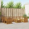 vidaXL Ensembles de canap&eacute;s 10 pcs Naturel Bois d'Acacia Massif