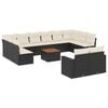 vidaXL Salon de jardin avec coussins 13 pcs noir r&eacute;sine tress&eacute;e