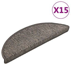 vidaXL Tapis d'escalier autocollants aspect sisal 15 pcs 56x17x3 cm