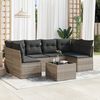 vidaXL Salon de jardin avec coussins 7 pcs gris clair r&eacute;sine tress&eacute;e