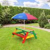 AXI Table de pique-nique pour enfants Nick avec parasol Arc-en-ciel