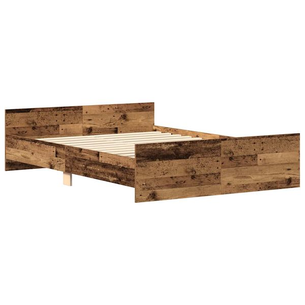 vidaXL Cadre de lit sans matelas vieux bois 120x190 cm bois ingénierie