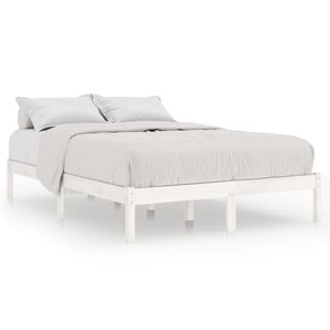 vidaXL Cadre de lit sans matelas blanc bois massif