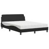 vidaXL Lit avec matelas Dover noir 140x200 cm similicuir