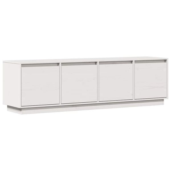 vidaXL Meuble TV Blanc 156x37x45 cm Bois de pin massif