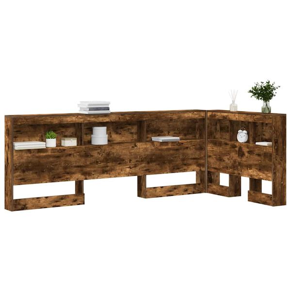 vidaXL Tête de lit de rangement Chêne fumé 75 cm Bois d'ingénierie