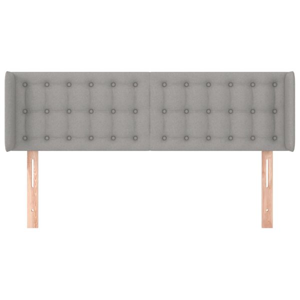 vidaXL T&ecirc;te de lit avec oreilles Gris clair 147x16x78/88 cm Tissu