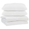 vidaXL Couette avec oreiller 3 pi&egrave;ces Blanc Microfibre