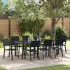 vidaXL Ensemble de salle &agrave; manger pour jardin 9 pcs Noir