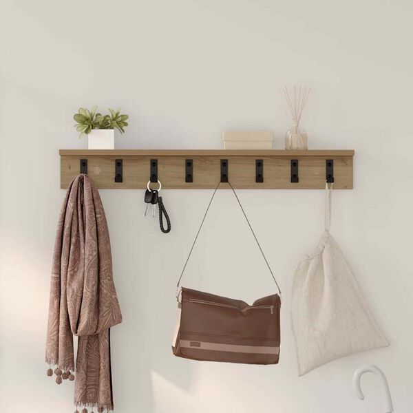 vidaXL Porte-manteau mural Ch&ecirc;ne artisanal 80 x 10,5 x 10,5 cm