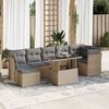 vidaXL Salon de jardin avec coussins 8 pcs beige r&eacute;sine tress&eacute;e