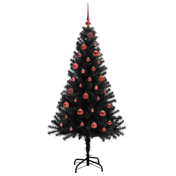 vidaXL Sapin de No&euml;l avec 150 LED avec support Noir 150 cm PVC
