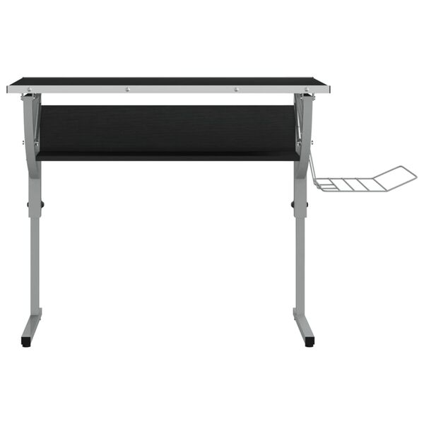 vidaXL Bureau d'artisanat noir et gris 110x53x(58-87) cm