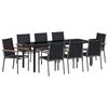 vidaXL Ensemble de salle &agrave; manger pour jardin 9 pcs Noir