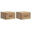 vidaXL Cabinet de chevet mural 2 pc Ch&ecirc;ne artisanal 34,5 x 33 x 20 cm