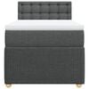 vidaXL Sommier &agrave; lattes de lit avec matelas Gris fonc&eacute; 90x200 cm Tissu