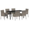 vidaXL Ensemble de salle &agrave; manger pour jardin 7 pcs Gris polyrotin