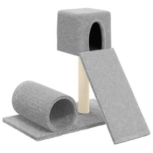 vidaXL Arbre &agrave; chat avec griffoir en sisal Gris clair 59 cm