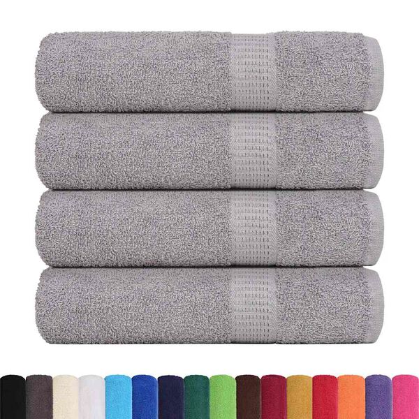 vidaXL Serviettes de bain FROGN 4 pcs gris 100x150 cm 360 g/m²
