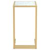 vidaXL Table d'appoint ordinateur Marbre blanc 50x35x65cm Verre tremp&eacute;