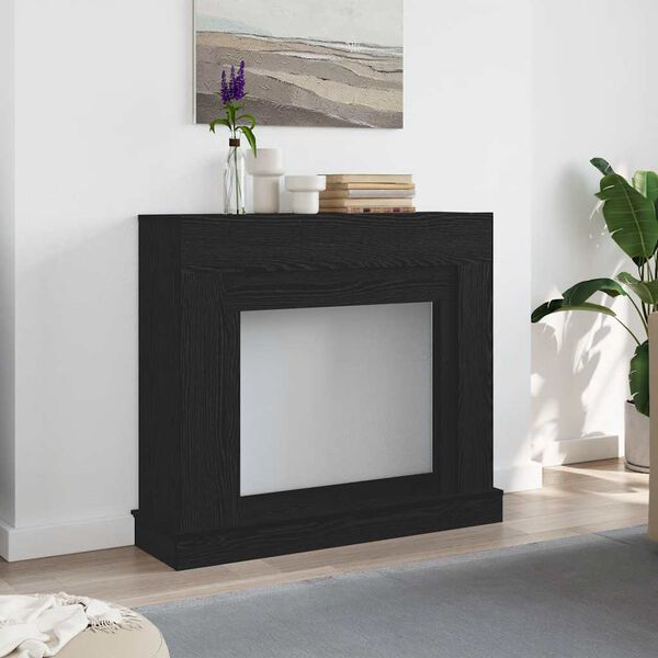 VidaXL Cadre de chemin&eacute;e ch&ecirc;ne noir 100x30x87,5 cm bois d'ing&eacute;nierie