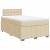 vidaXL Sommier &agrave; lattes de lit avec matelas Cr&egrave;me 120x200 cm Tissu