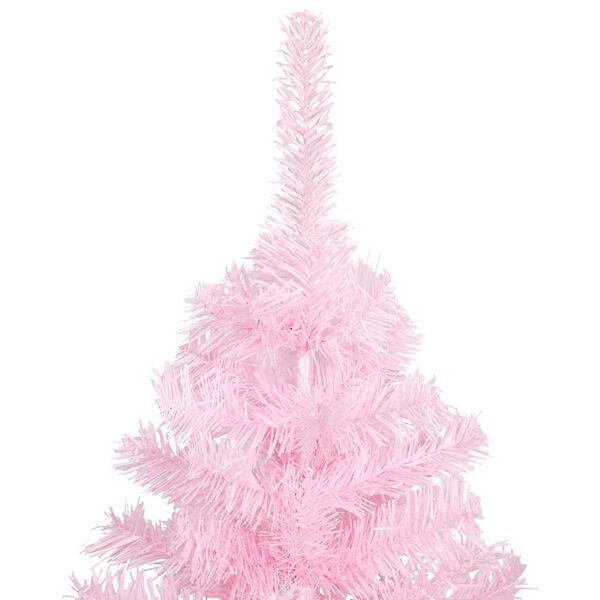 vidaXL Arbre de No&euml;l artificiel pr&eacute;-&eacute;clair&eacute; et boules rose 120 cm PVC