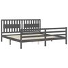vidaXL Cadre de lit sans matelas gris 200x200 cm bois massif