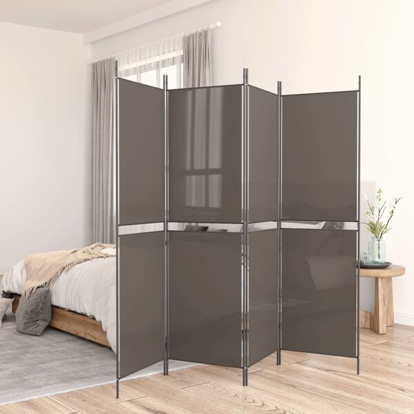 vidaXL Cloison de séparation 5 panneaux Anthracite 250x180 cm Tissu