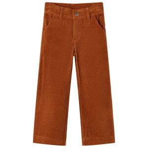 vidaXL Pantalons pour enfants velours c&ocirc;tel&eacute; cognac 92