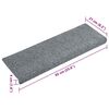 vidaXL Tapis d'escalier autocollants 15 pièces 65 x 21 x 4 cm Gris clair Bord rectangulaire
