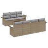 vidaXL Ensemble de canap&eacute; de jardin 8 pcs Beige et gris polyrotin